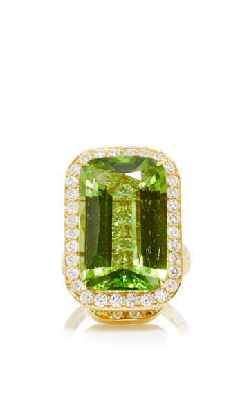 Paolo Costagli Valentina Cushion Shape Peridot And Diamond Ring