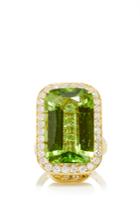 Paolo Costagli Valentina Cushion Shape Peridot And Diamond Ring