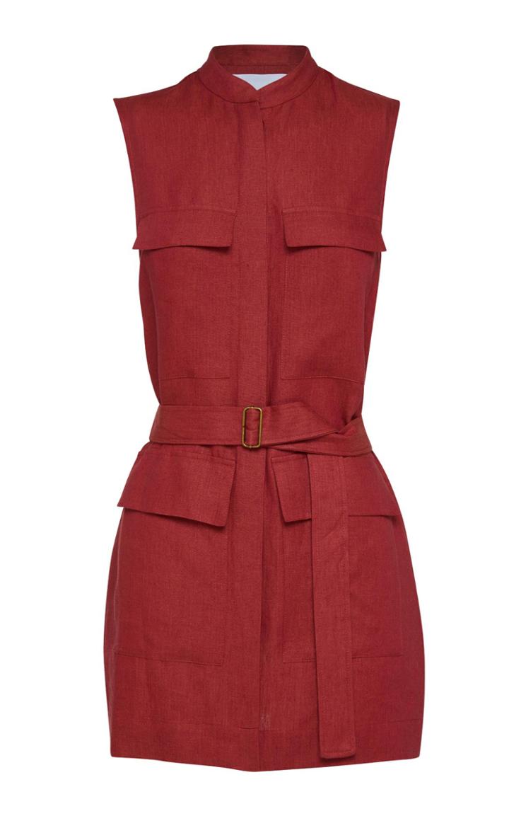 Bondi Born Belted Linen Mini Dress