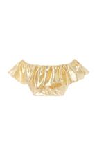 Loveshackfancy Maria Metallic Crop Top