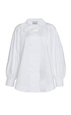 Moda Operandi Piece Of White Evan Double Buttoned Cotton-blend Poplin Shirt