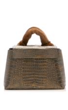 Nancy Gonzalez Mink Handle Large Flap Tote