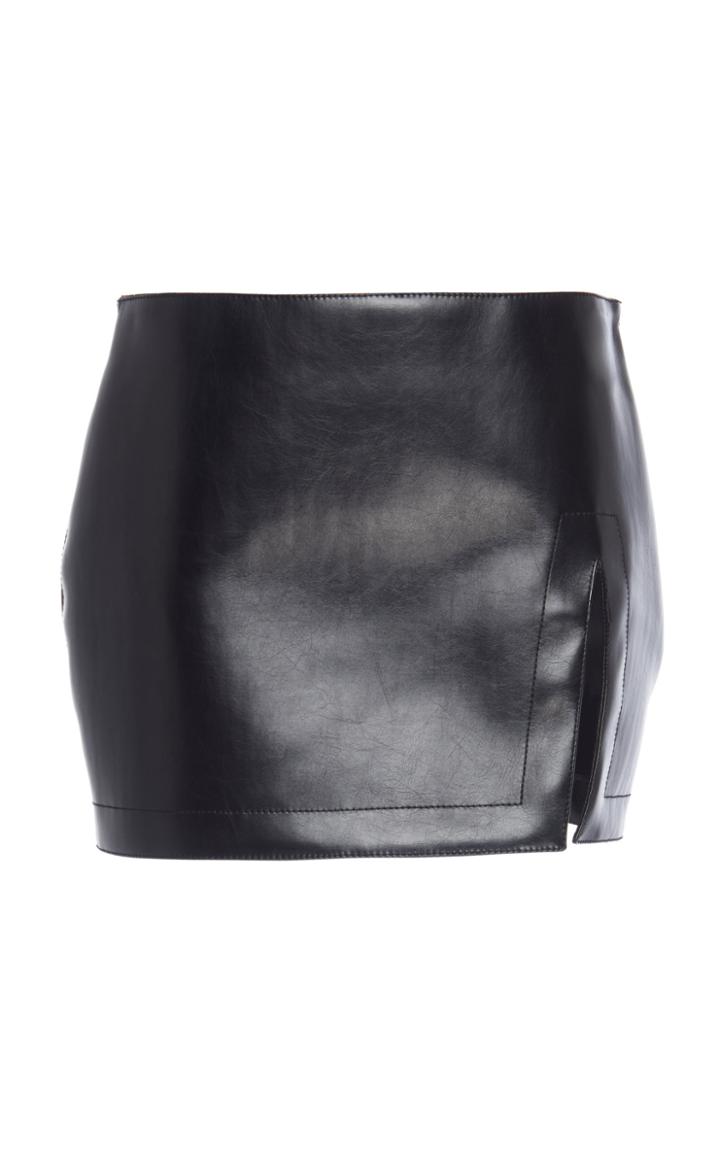 Philosophy Di Lorenzo Serafini Vegan Leather Slit Mini Skirt