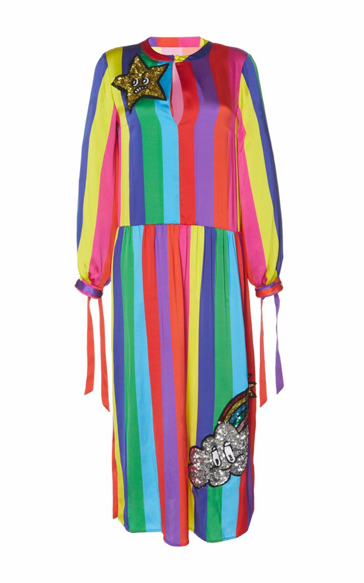 Mira Mikati Sequin Monster Rainbow Dress