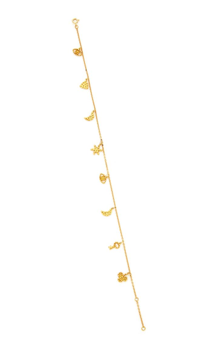 Moda Operandi Gaya 18k Yellow Gold Five Symbols Of Life Anklet