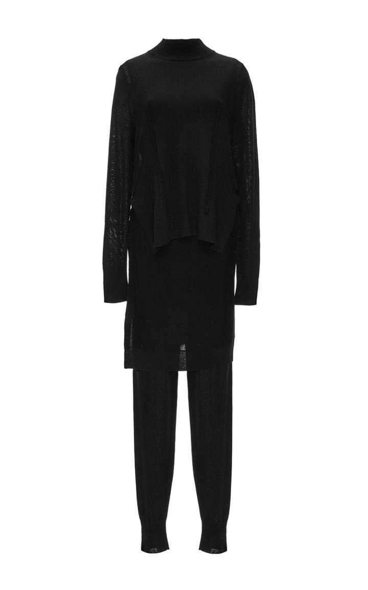 Tabula Rasa Black Merino Wool Jumpsuit