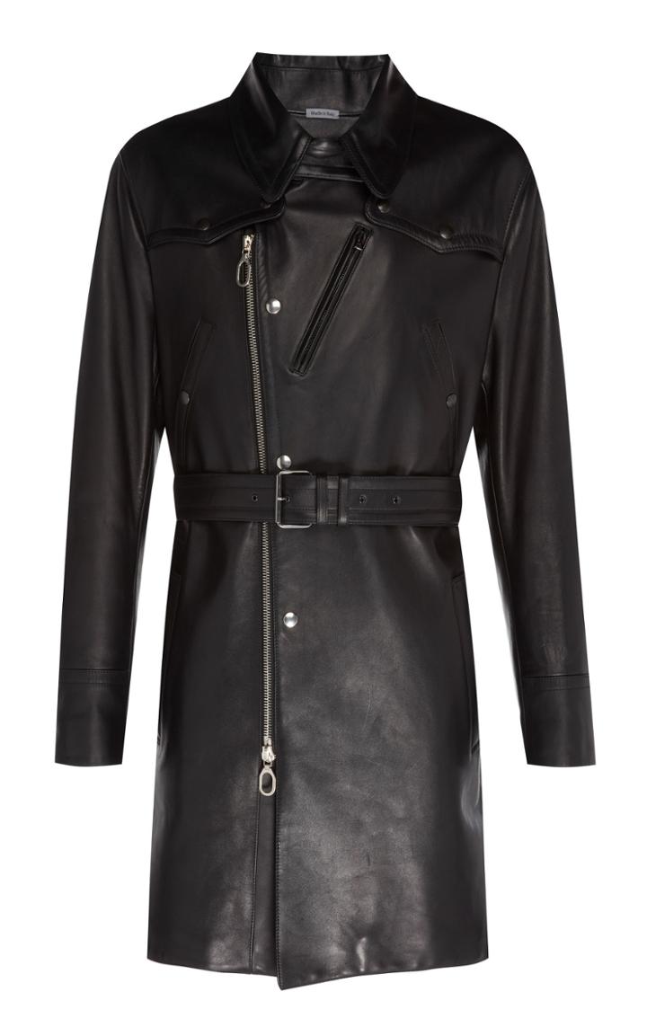 Lanvin Belted Leather Coat