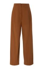 Max Mara High-waisted Wide-leg Cotton-blend Pants