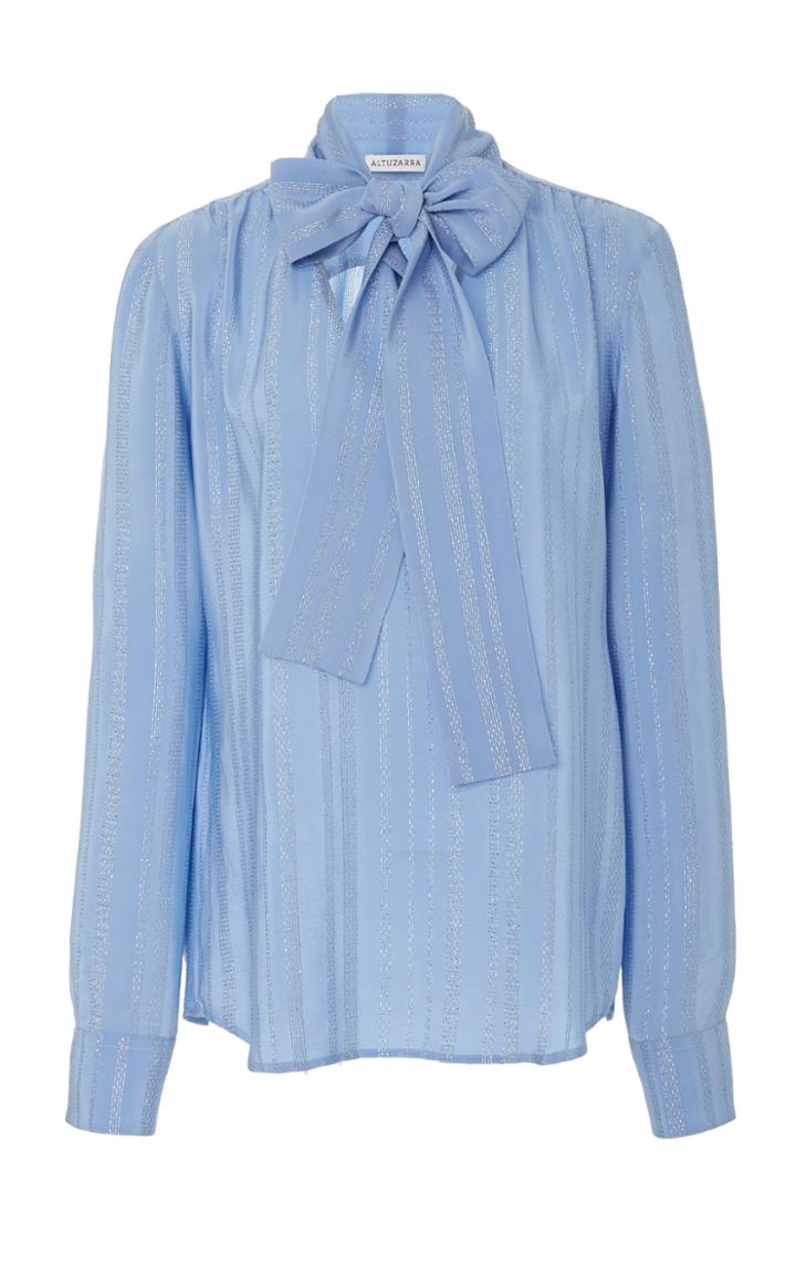 Altuzarra Visage Bow Detail Silk-blend Blouse