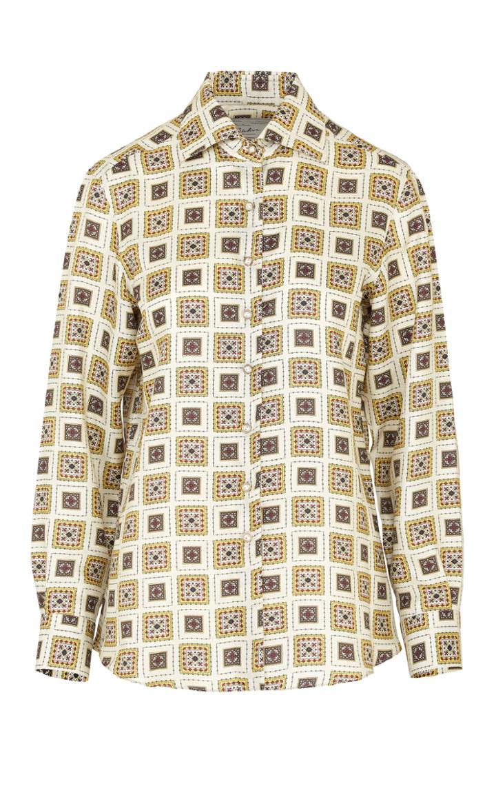 Moda Operandi Giuliva Heritage Collection The Elvira Printed Cotton-blend Top