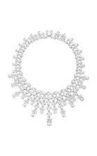 Fallon Monarch Elizabeth Bib Rhodium And Crystal Necklace