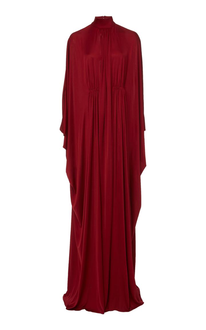 Valentino Cape-effect Draped Satin-jersey Gown