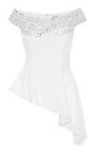Pamella Roland Off The Shoulder Beaded Top