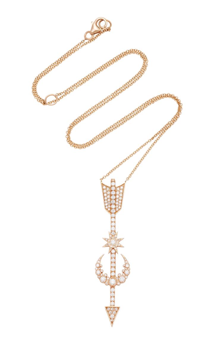 Colette Jewelry Arrow And Star 18k Rose Gold Diamond Necklace