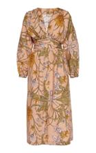 Johanna Ortiz Falling Orchids Floral Printed Cotton Midi Dress