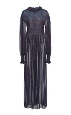 Christopher Kane Ruched Satin Long Sleeve Gown