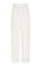 Oscar De La Renta Striped Wool-blend Tapered Pants