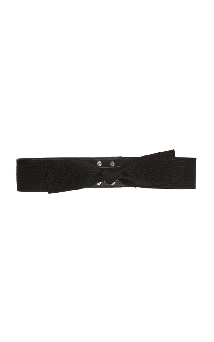 Paule Ka Crepe Backed Satin Bow Belt
