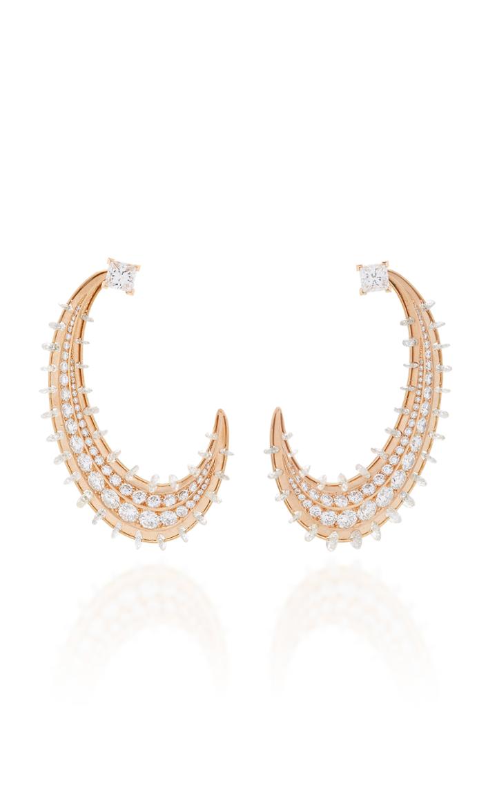Reza M'o Exclusive: Crescent Earrings With Diamonds