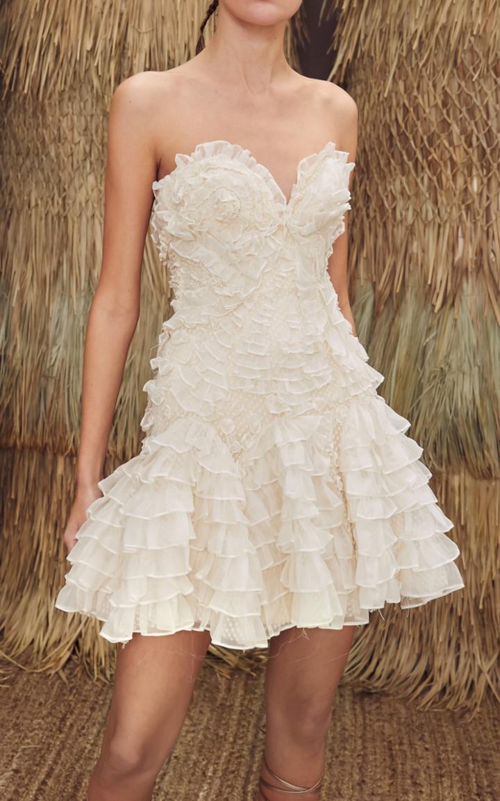 Moda Operandi Alexis Hallana Tiered Ruffle Tulle Dress