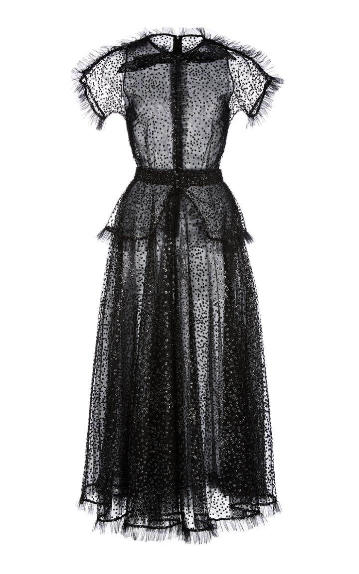 Moda Operandi Rodarte Ruffle-trimmed Glittered Tulle Midi Dress