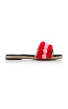 Rae Feather Stripe Pom Pom Slide