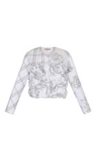 Ruban Decorated Mixed Print Cropped Jacket