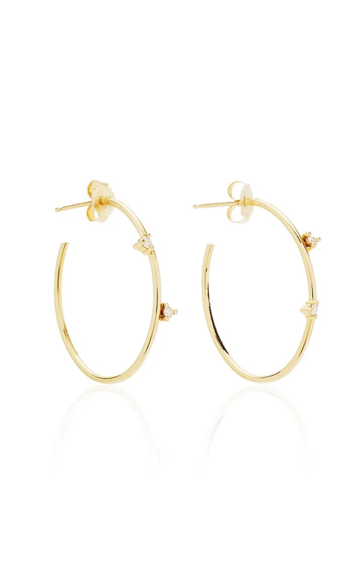 Moda Operandi Mizuki Small Diamond Oval Hoops