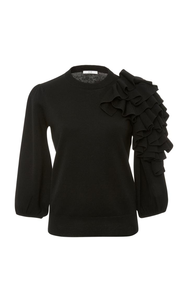 Co Ruffle Knit Sweater