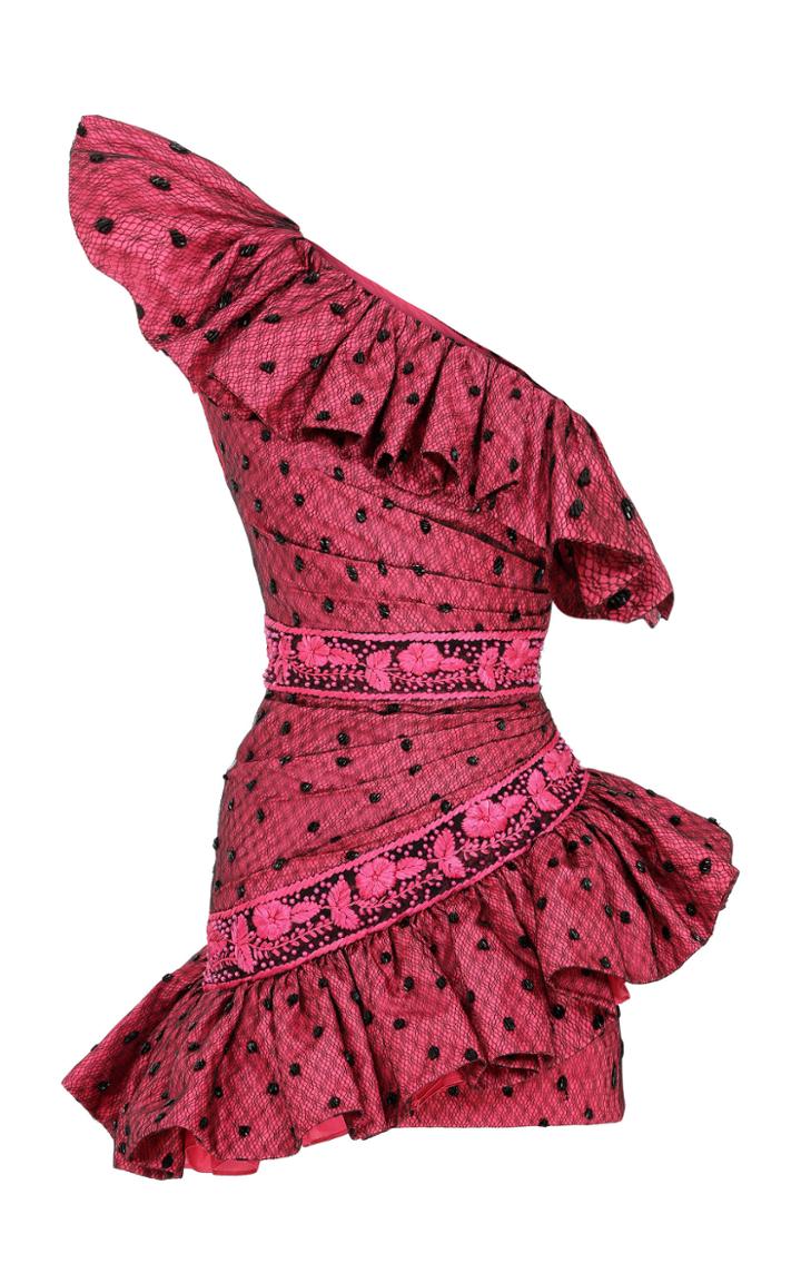 Raisa Vanessa Fuchsia One Shouldered Mini Dress