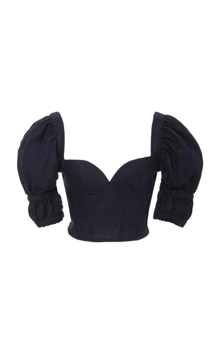 Moda Operandi Andres Otalora Cupula Cropped Linen Blouse Size: 0