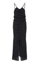 Alice Mccall Oscar Ruched Polka-dot Crepe Midi Dress