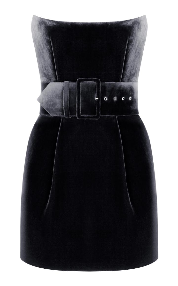 Rasario Silk-blend Velvet Corset Mini Dress