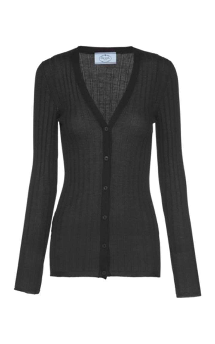 Moda Operandi Prada Silk Cashmere Cardigan