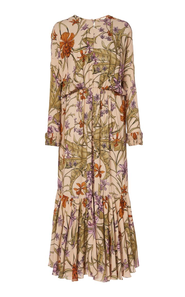 Moda Operandi Johanna Ortiz Chosen Elements Floral Printed Gathered Maxi Dress Size: