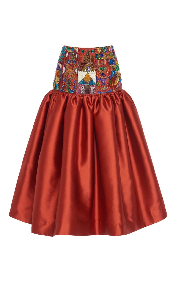 Stella Jean Full Embroidered Drop Waist Skirt