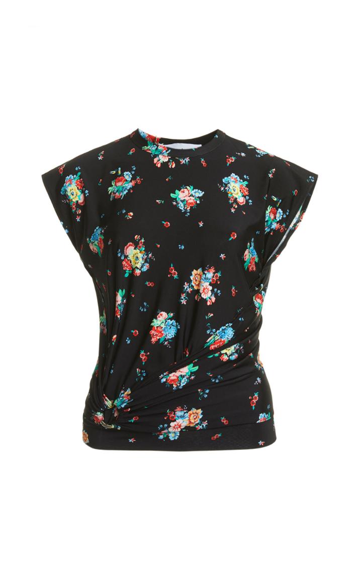 Moda Operandi Paco Rabanne Floral-print Short Sleeve Jersey Top