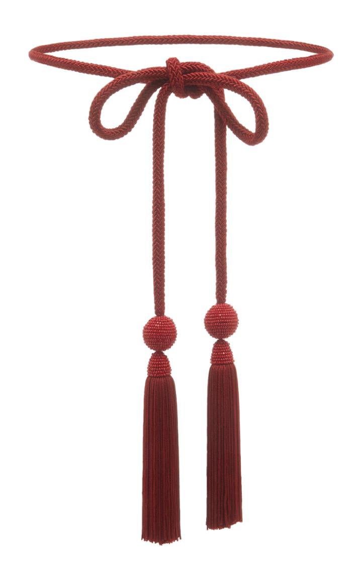 Oscar De La Renta Silk Rope Tassel Belt