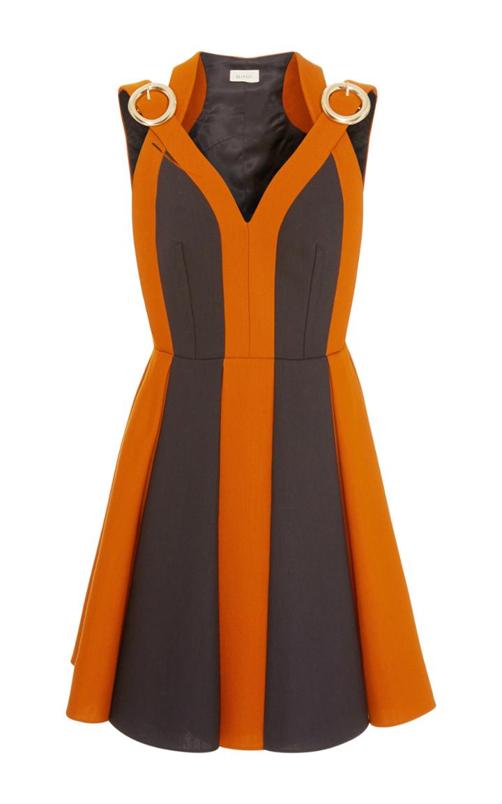 Delpozo Sleeveless Bi Color Buckle Dress