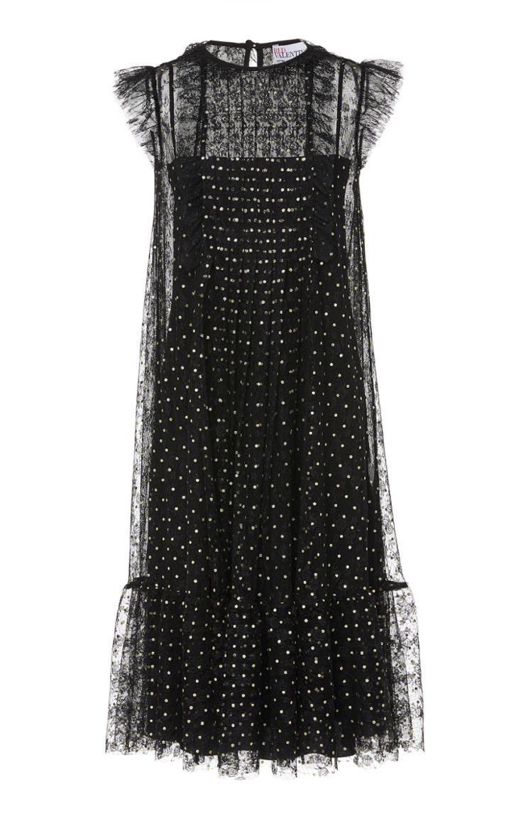 Red Valentino Glitter Dot Lace Dress