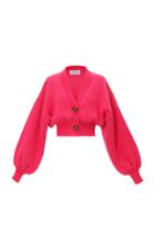 The Attico Balloon-sleeve Mohair-blend Cropped Cardigan