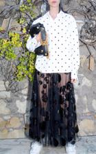 Moda Operandi Valentino Polka Dot Tulle Midi Skirt