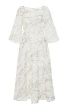 Luisa Beccaria Floral Embroidered Knee Length Dress