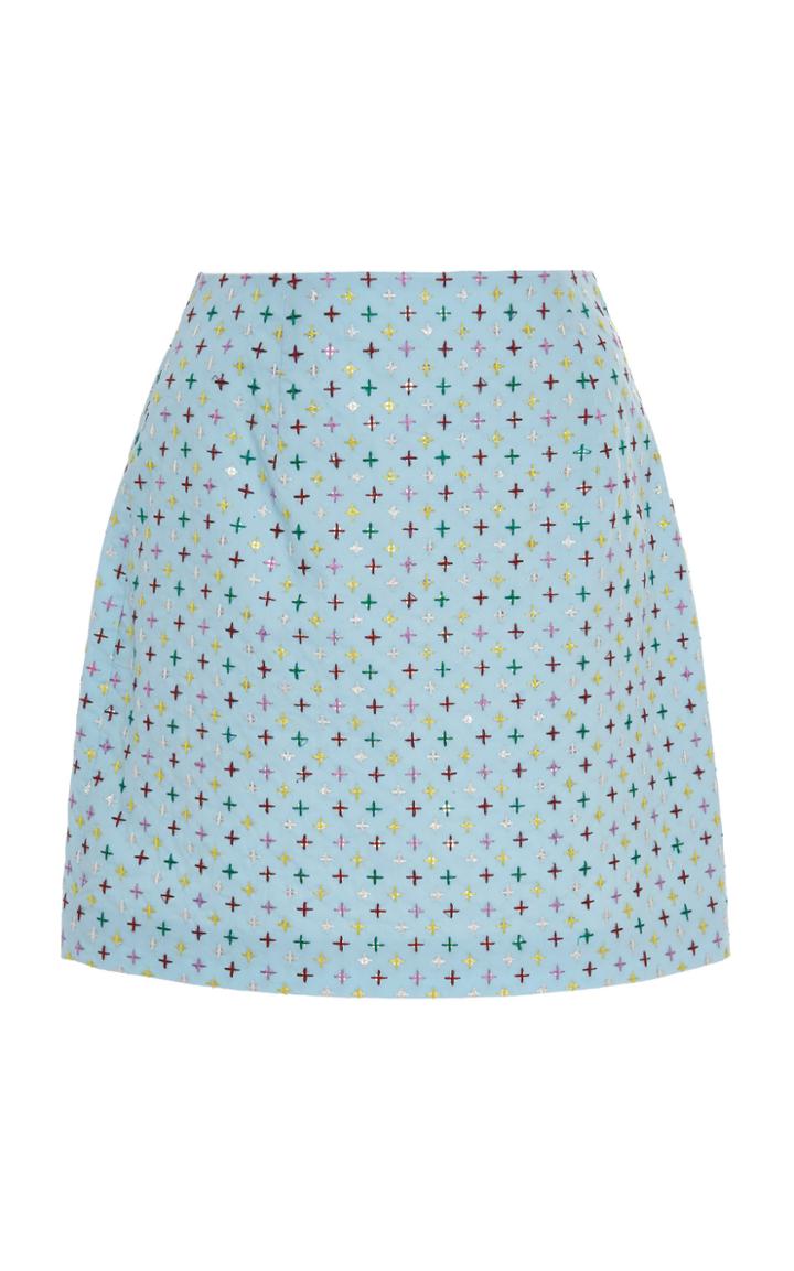 Markarian Embroidered Cotton Mini Skirt