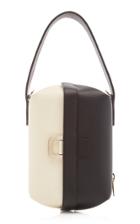Valextra Tric Trac Two-tone Leather Top Handle Bag