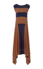 Loewe Asymmetric Striped Silk-jersey Maxi Dress