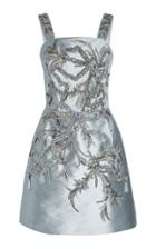 Marchesa Embellished Sleeveless Satin Mini Dress