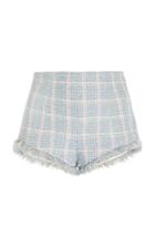 Alessandra Rich Tartan Tweed Shorts