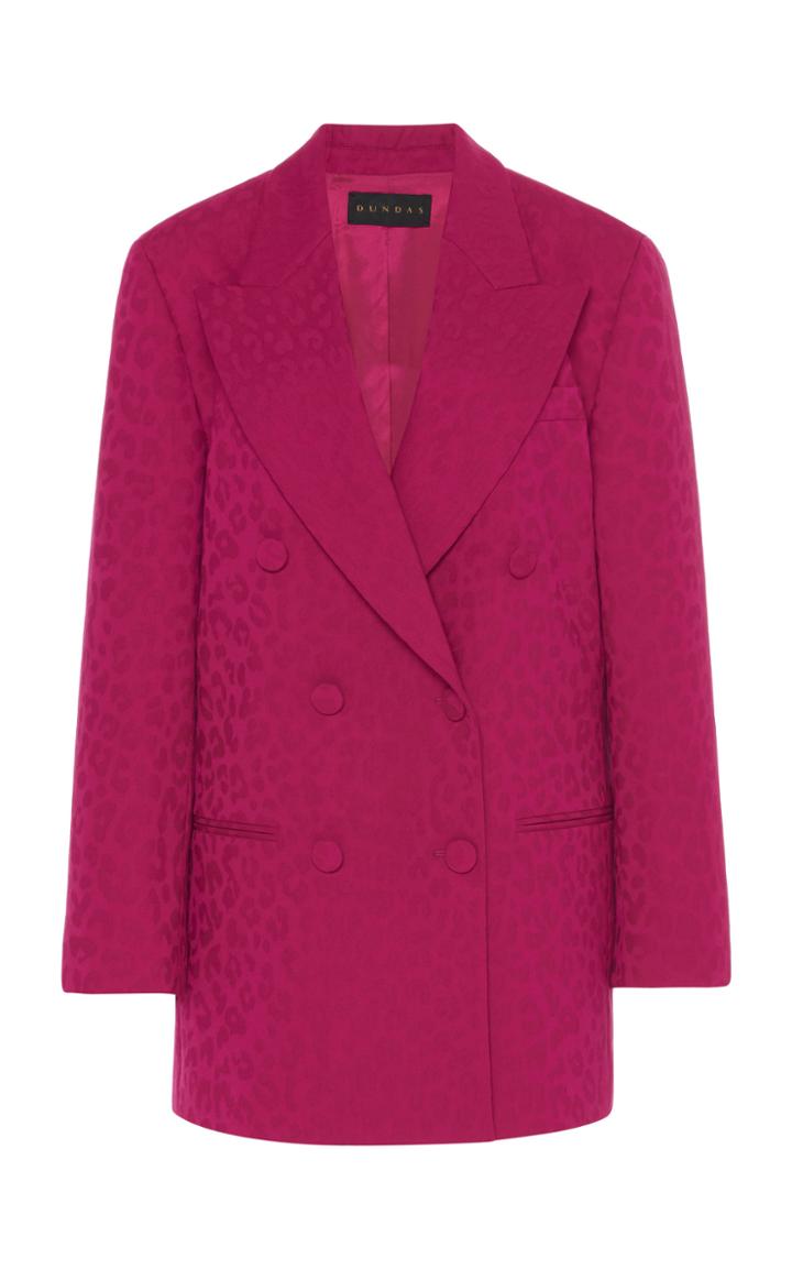 Moda Operandi Dundas Leopard-jacquard Wool-blend Peak Lapel Blazer Size: 36