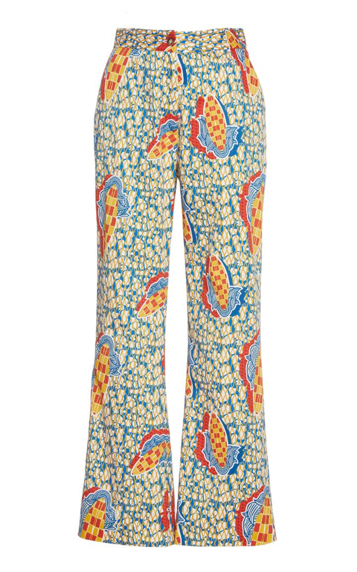 Stella Jean Corncob Cotton Blend Pants